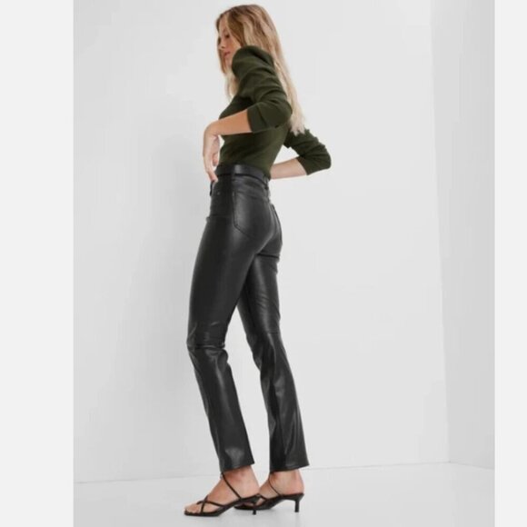 GAP High Rise Vegan Leather Vintage Slim Ankle Jeans Black Size 30/10 RT$90 NEW - Picture 4 of 15